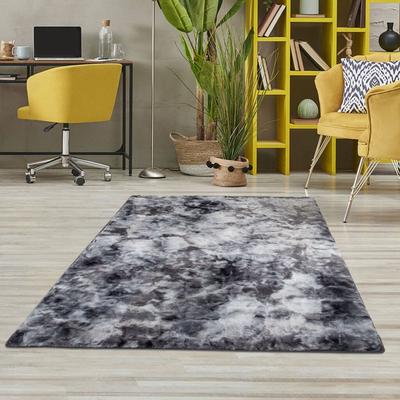 Hochflor-Teppich CARPET CITY "TOLEDO500", grau (grafit), B:120cm H:27mm L:170cm, Polyester, Teppiche, besonders weich, 3D-Effekt, Uni-Farben Image