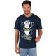 T-Shirt TRIGEMA "TRIGEMA mit Affen-Druckmotiv und Spruch" Gr. M, blau (navy) Herren Shirts T-Shirts