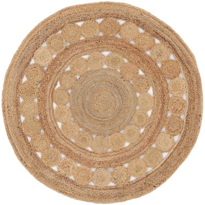 Teppich CARPETFINE "Juteteppich Dana", beige (natur), B:150cm H:5mm Ø:150cm, Jute, Teppiche Image