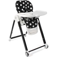 Hochstuhl CHIC4BABY Aro, Dots black Gr. B/H/T: 57 cm x 100 cm x 87 cm, Kunstleder, Stahl, schwarz (schwarz, weiß, schwarz) Baby Stühle Treppenhochstuhl Stuhl Hochstuhl Hochstühle