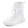 Stiefelette LASCANA, Damen, Gr. 39, weiß, Obermaterial: 100% Textilmaterial. Futter: 100% Textilmaterial. Decksohle: 100% Textilmaterial. Laufsohle: 100% Synthetik, unifarben, casual, Schuhe, im Combat Look, High Top Sneaker, Schnürschuh, Textil-Boots