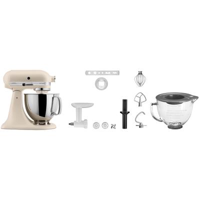 KITCHENAID Küchenmaschine "5KSM125EFL FRESH LINEN", beige (fresh linen), B:24cm H:36cm T:37cm, Küchenmaschinen, Gratis Fleischwolf/Spritzgebäckvorsatz, Schüssel, (Wert ca. 238,-UVP), Topseller Image