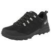 Wanderschuh JACK WOLFSKIN "REFUGIO TEXAPORE LOW M", Gr. 42,5, schwarz (schwarz, schwarz), Leder, sportlich, Schuhe, wasserdicht