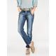 Boyfriend-Jeans HEINE, Damen, Gr. 20, Kurzgrößen, blau (blau stone), 95% Baumwolle, 3% Polyester, 2% Elasthan, unifarben, lang, Jeans 5-Pocket-Jeans