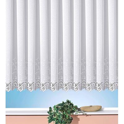 Gardine WECKBRODT "Elina" Gr. 3, weiß, B:600cm H:145cm, Polyester, Gardinen, echte Stickerei, Makramee, halbtransparent, Bordüre, gebogt, Store Image