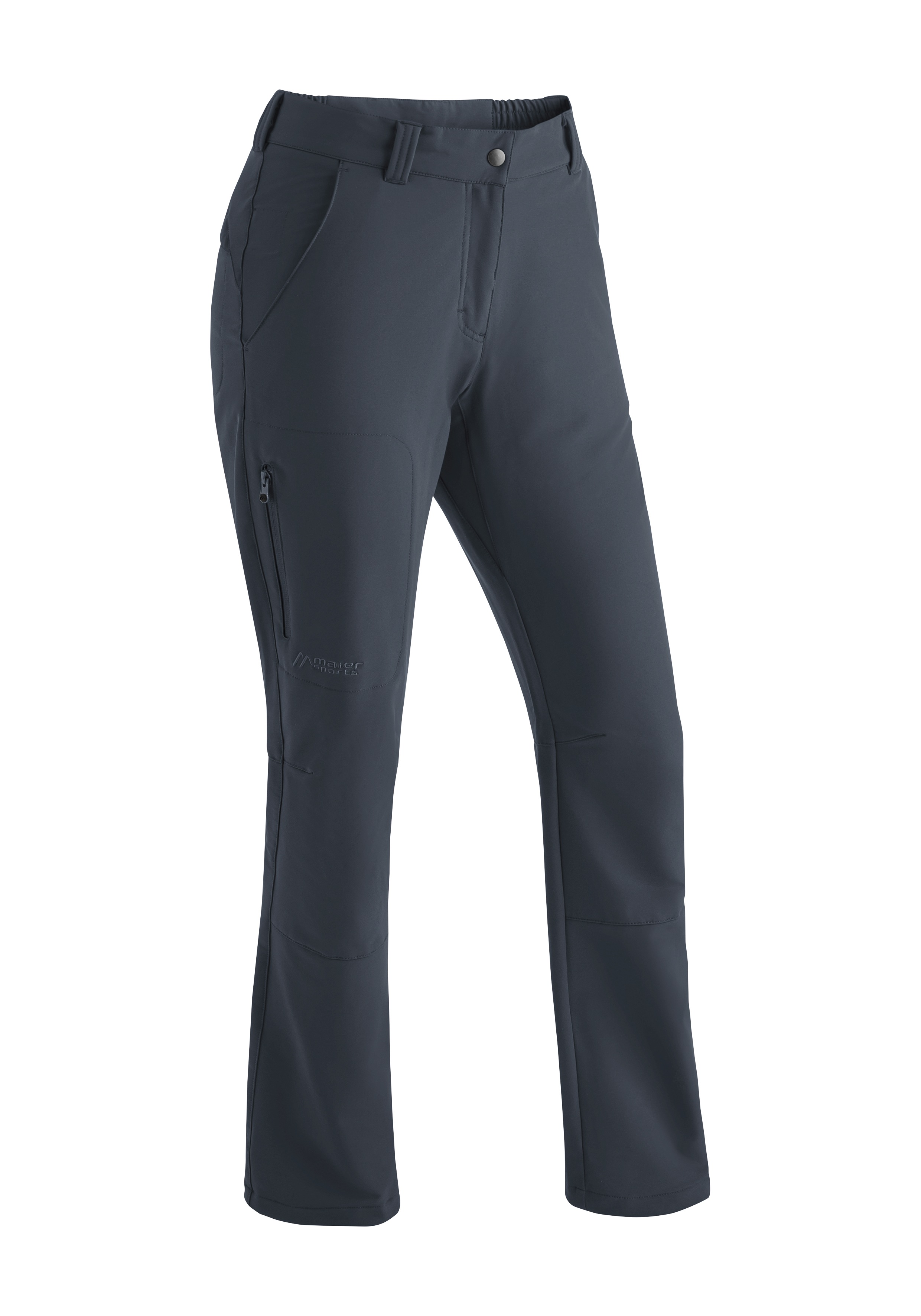 Funktionshose MAIER SPORTS "Helga", Damen, Gr. 23, Kurzgrößen, grau, 91% Polyester, 9% Elasthan, Hosen, warme Damen Outdoorhose, robuste Wanderhose, Regular Fit Image