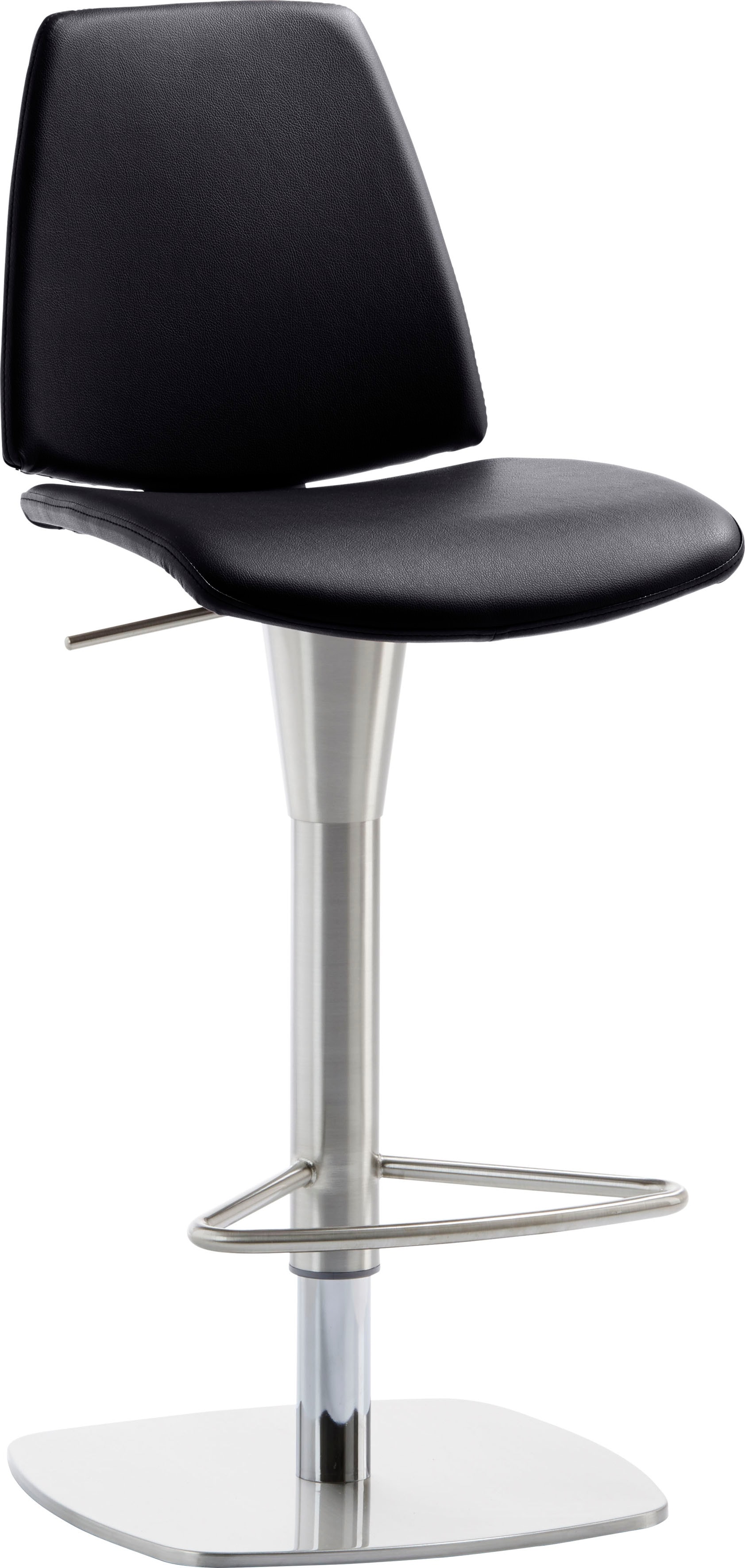 Barhocker MAYER SITZMÖBEL "Bar- und Tresenhocker myMONTANA LINE", schwarz, B:40cm H:56cm T:41cm, Hocker, Barhocker, Gestell Chrom gebürstet Edelstahllook