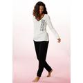 Pyjama VIVANCE DREAMS Gr. 52/54, schwarz (ecru, schwarz) Damen Homewear-Sets Pyjamas