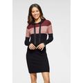 Strickkleid LAURA SCOTT, Damen, Gr. 40, N-Gr, bunt (schwarz, bordeaux, gestreift), Strick, Obermaterial: 50% Viskose, 28% Polyester, 22% Polyamid, feminin, figurumspielend kurz, Langarm Bündchen, Kleider, für festliche Anlässe und Theaterbesuche,...