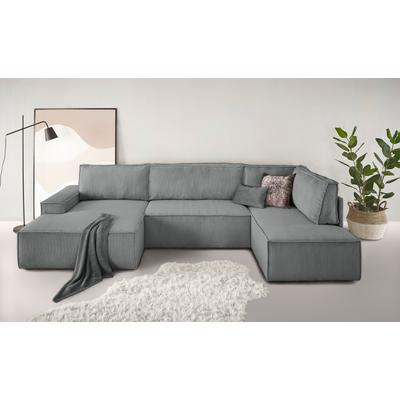 Wohnlandschaft HOME AFFAIRE "SHERWOOD 329 cm, U-Form, Schlafsofa", grau (anthrazit), B:329cm H:85cm T:195cm, Sofas, Topseller Image