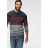 Rundhalspullover MAN'S WORLD "Bis Größe 5 XL", Herren, Gr. XL (56/58), weiß (marine, rot, weiß), Strick, Obermaterial: 50% Baumwolle, 50% Polyacryl, meliert, casual, regular fit, Rundhals, Langarm Rippstrickbündchen, Pullover, mehrfarbig