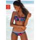 Bandeau-Bikini-Top VENICE BEACH "Summer" Gr. 42, Cup C/D, blau (marine, bedruckt) Damen Bikini-Oberteile Ocean Blue mit kontrastfarbener Schlaufe