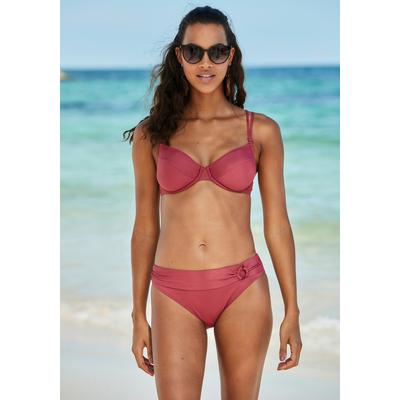 Bügel-Bikini-Top S.OLIVER "Rome", Damen, Gr. 42, Cup C, rot (rostrot), Polyamid, Microfaser, unifarben, Bikini-Oberteile, in verschiedenen Unifarben Image