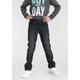 Stretch-Jeans ARIZONA "Basic-Jeans für Jungen", Jungen, Gr. 182, N-Gr, blau (dunkelblau), Denim/Jeans, Obermaterial: 98% Baumwolle, 2% Elasthan, Basic, regular fit, Jeans, gerade Beinform, Used-Waschung, niedrige Leibhöhe