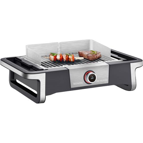 „Tischgrill SEVERIN „“SENOA Digital Boost S PG 8114″“ Kontaktgrill_Standgrill_Tischgrill_Teppanyakigrill silberfarben (schwarz, silberfarben) Tischgrills“