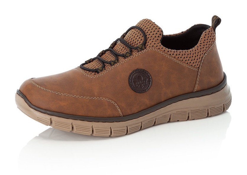 Slipper RIEKER, Herren, Gr. 40, braun, Lederimitat, Textil, Schuhe Slipper, mit Gummizug