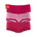 Panty LASCANA Gr. 44/46, 3 St., rot (rot, gestreift, uni, gepunktet) Damen Unterhosen Spar-Sets