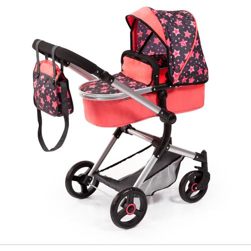 „Kombi-Puppenwagen BAYER „“Vario, Koralle““ Puppenwagen orange (koralle) Kinder Puppenwagen -trage inkl. Wickeltasche“