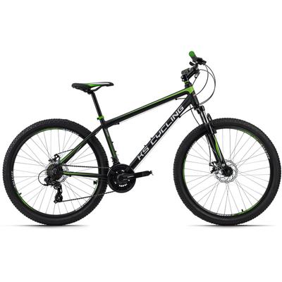 Mountainbike KS CYCLING "Xceed" Fahrräder Gr. 50 cm, 27,5 Zoll (69,85 cm), schwarz (schwarz, grün) Hardtail
