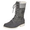 Winterstiefel REMONTE, Damen, Gr. 37, grau (grau, kombiniert), Leder, Lederimitat, Textil, casual, Schuhe, Schnürboots, Stiefelette mit wasserabweisender Tex-Ausstattung