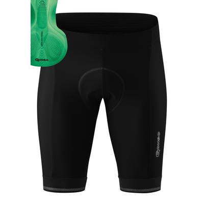 Fahrradhose GONSO "SITIVO M 0", Herren, Gr. 6XL, Normalgrößen, schwarz (grün), 65% Polyamid, 35% Elastan, Hosen, Herren Radhose mit innovativem Sitzpolsterkonzept Image