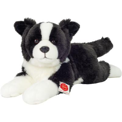 Kuscheltier TEDDY HERMANN "Border Collie liegend, 45 cm" Plüschfiguren schwarz (schwarz/weiß) Kinder zum Teil aus recyceltem Material