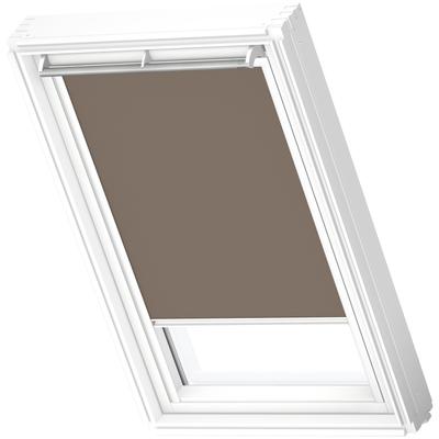 Verdunklungsrollo VELUX "DKL M04 4574S", braun (nougat, aluminium), M04, stufenlos positionierbar, Aluminium, Polyester, Rollos, alufarbene Führungsschienen & Griffleiste Image
