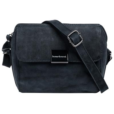 Umhängetasche BRUNO BANANI, Damen, Gr. B/H/T: 17cm x 15cm x 4cm onesize, blau, Leder, unifarben, Taschen, echt Leder Image