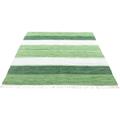 Teppich THEKO "Stripe Cotton" Teppiche Gr. B/L: 120 cm x 180 cm, 5 mm, 1 St., grün (dunkelgrün) Fransenteppich Baumwollteppiche Flachgewebe, gestreift, reine Baumwolle, handgewebt, mit Fransen