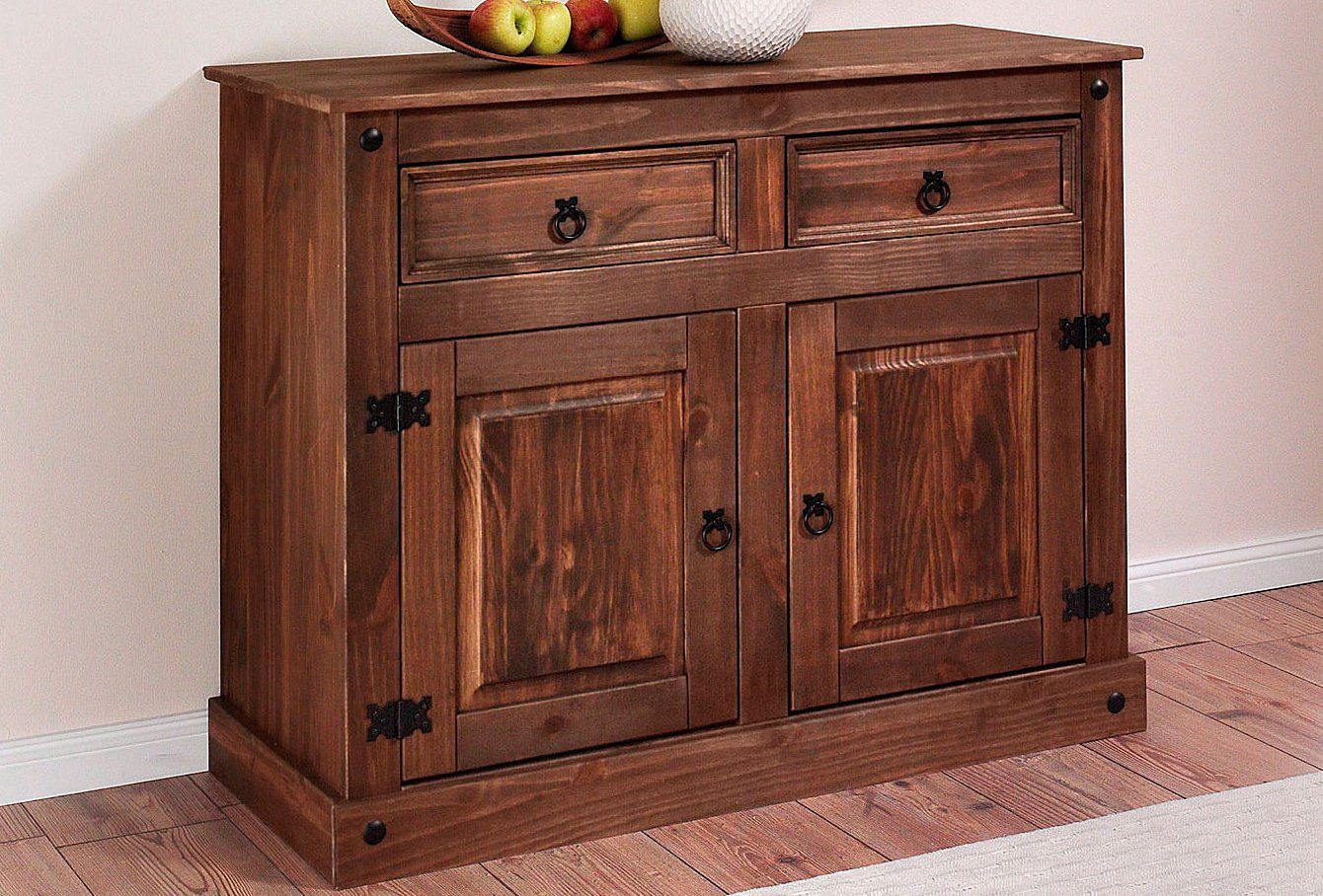 Kommode HOME AFFAIRE, braun (dunkel gewachst), B:104cm H:84cm T:47cm, Sideboards, Breite 104 cm, Höhe 84 cm
