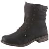 Schnürboots RIEKER, Damen, Gr. 39, schwarz, Nubuklederimitat, klassisch, Schuhe, Stiefelette, Blockabsatz, mit dezenter Schnürung