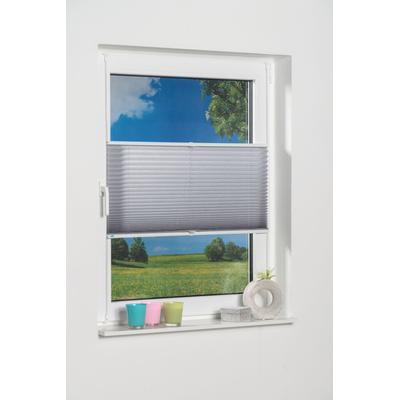 Plissee K-HOME "Klemmfix Pisa" Gr. 41, grau (silbergrau), B:35cm H:130cm, Obermaterial: 100% Polyester, Plissees, Crushed-Optik Image