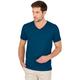 T-Shirt TRIGEMA "TRIGEMA V-Shirt aus 100% Bio-Baumwolle (kbA)" Gr. S, blau (saphir, c2c) Herren Shirts T-Shirts