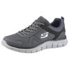 Sneaker SKECHERS "Track-Scloric", Herren, Gr. 46, grau (grau, navy), Textil, Leder, sportlich, Schuhe, Freizeitschuh, Halbschuh, Schnürschuh mit Skechers Memory Foam