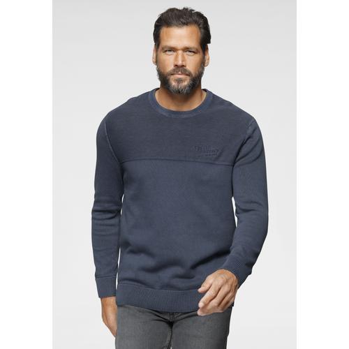 Rundhalspullover ARIZONA Gr. S (44/46), blau (blue-stone-washed) Herren Pullover Bestseller