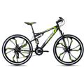 Mountainbike KS CYCLING "Scrawler" Fahrräder Gr. 51 cm, 27,5 Zoll (69,85 cm), schwarz (schwarz, grün) Full Suspension