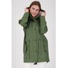 Regenjacke DEPROC ACTIVE "Friesennerz ankerglutliebe WOMEN", Damen, Gr. 36/38 (M), grün (dunkelgrün), Obermaterial: 100% Polyurethan; Futter: 100% Polyester, casual, figurumspielend, Langarm gerader Abschluss mit Druckknopf, Jacken, auch in Großen...