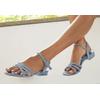 Sandale LASCANA "Sommerschuh", Damen, Gr. 41, blau (hellblau), Obermaterial: 100% Textilmaterial. Futter: 100% Lederimitat. Decksohle: 100% Lederimitat. Laufsohle: 100% Synthetik, unifarben, casual, Schuhe Riemchensandale Sandalette, Sandalette,...