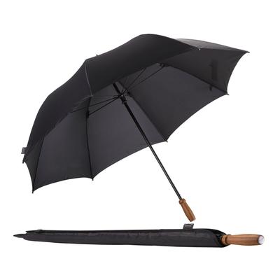 Partnerschirm EUROSCHIRM "birdiepal classic, schwarz", schwarz, Bezug: 100% Polyamid, uni, Regenschirme Stockschirm, Regenschirm für Zwei, mit Echtholzgriff aus Nussbaum Image