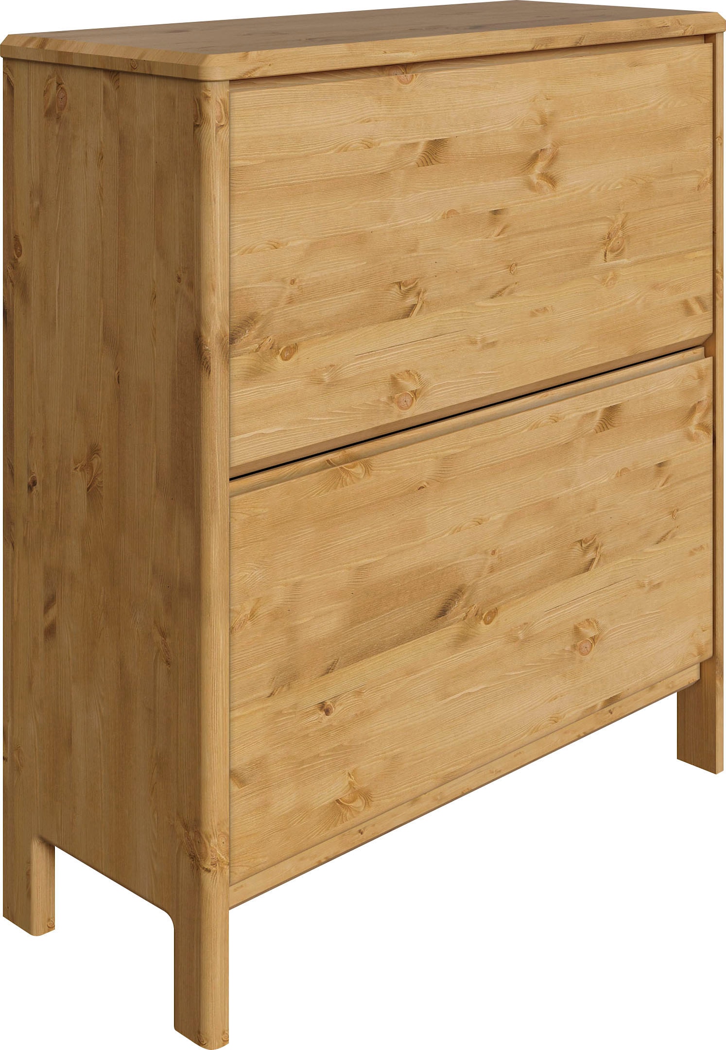 Schuhschrank OTTO HOME "Luven", beige (natur), B:82cm H:92cm T:34cm, Massivholz, Schränke, Schuhschrank, FSC zertifiziertes Massivholz, mit 2 Klappen Image