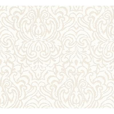 Textiltapete ARCHITECTS PAPER "Tessuto", beige (creme weiß), B:0,53m L:10,05m, Viskose, Vlies, Tapeten, Tapete Barock Tapeten Wohnzimmer Schlafzimmer Küche modern Flur Design Image