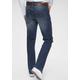 Bootcut-Jeans H.I.S "BOOTH" Gr. 34, Länge 32, blau (darkblue, used) Herren Jeans Bootcut