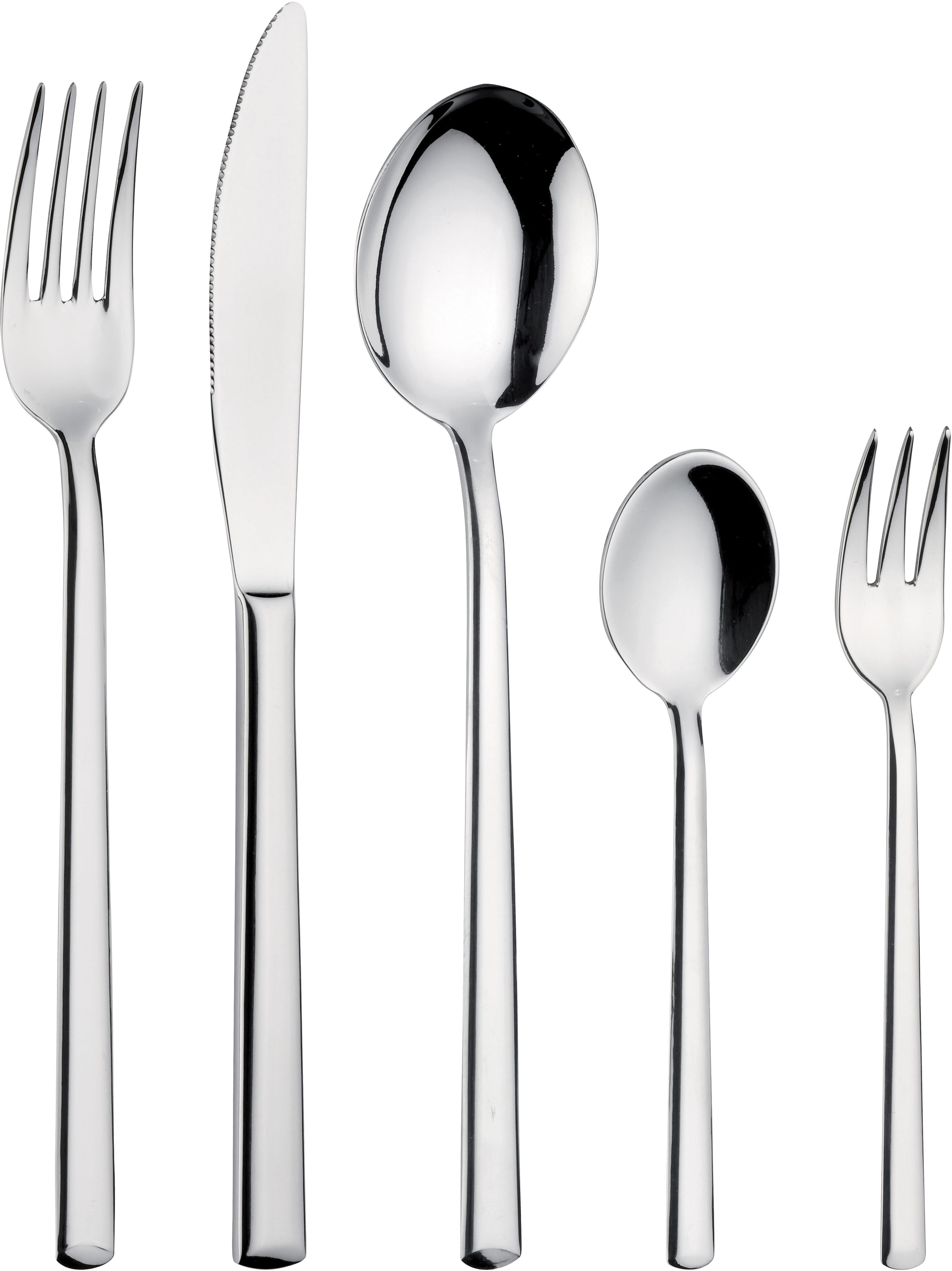 Besteck-Set PINTINOX "Synthesis", silber (edelstahlfarben), 30 Stk., Edelstahl 18/10, Essbesteck-Sets