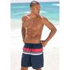 Badeshorts KANGAROOS, Herren, Gr. M (50), N-Gr, blau (marine, rot), Polyester, gestreift, Badehosen, mit Streifen
