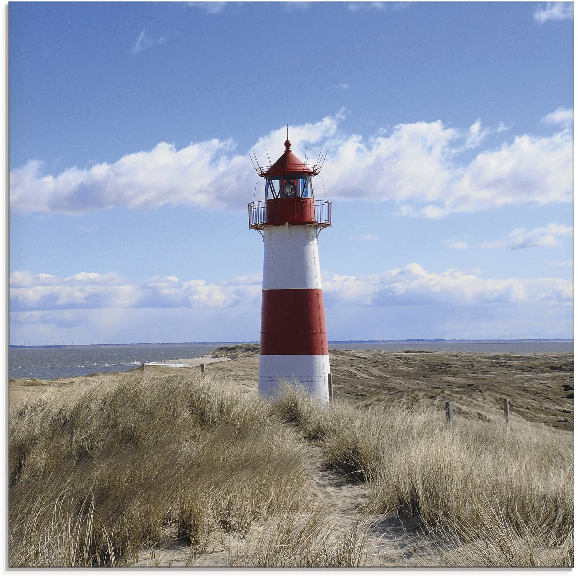 Glasbild ARTLAND "Leuchtturm Sylt", blau (farbe bild(er): blau), B:20cm H:20cm, Bilder, in verschiedenen Größen Image