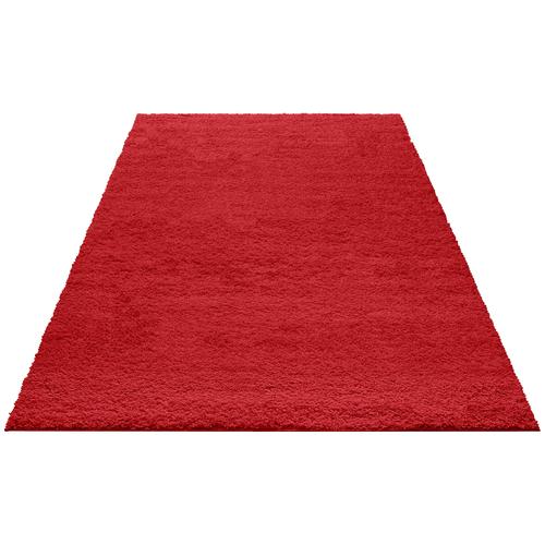 "Hochflor-Teppich MY HOME ""Bodrum"" Teppiche Gr. B/L: 70 cm x 140 cm, 30 mm, 1 St., rot Esszimmerteppiche weicher Flor, einfarbig"