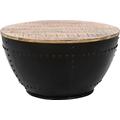 Couchtisch BYLIVING "Bowl" Tische Gr. B/H/T: 70 cm x 38 cm x 70 cm, Mango, braun (braun, schwarz) Couchtische rund oval