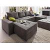 Wohnlandschaft COLLECTION AB "XL-Josy U-Form, Breite 313 cm, Flachgewebe, Struktur, Kunstleder", grau, B:313cm H:84cm T:161cm, 100% Polyester, Sofas, inkl. Bettfunktion, Bettkasten, mit 4 gleich großen Rückenkissen, Topseller