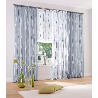 Gardine MY HOME "Dimona" Gr. 1, grau (silbergrau), B:140cm H:145cm, Voile, Polyester, Gardinen, 2er-Set, transparent, Voile, Polyester, Topseller Image