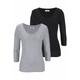 V-Shirt FLASHLIGHTS Gr. 52/54, grau (grau, meliert, schwarz) Damen Shirts V-Shirts